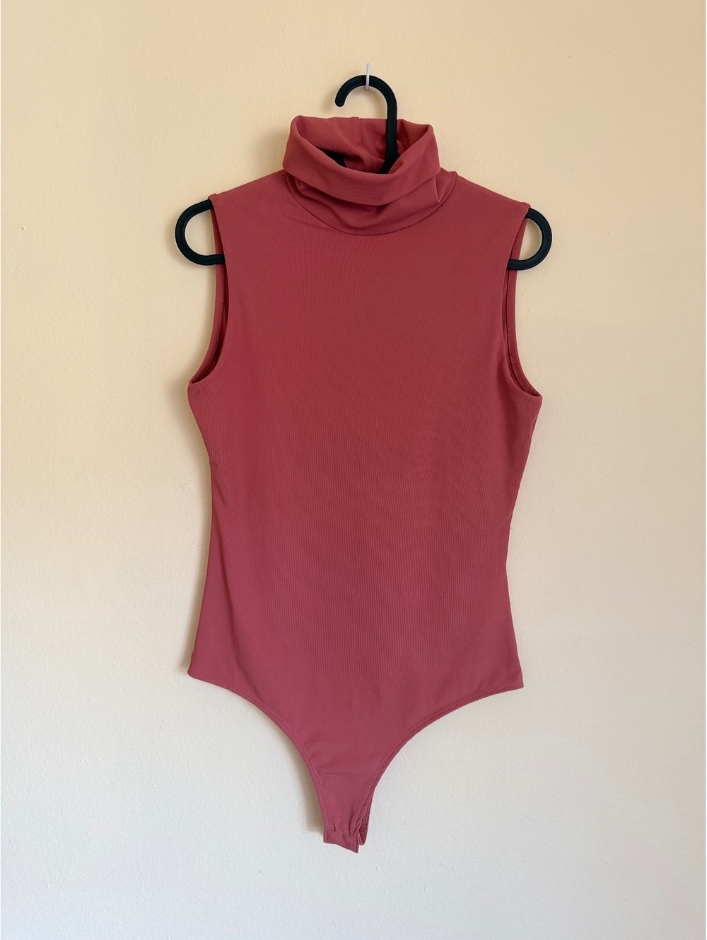 TCEC Sleeveless Turtleneck Bodysuit in Rust Orange, Size M